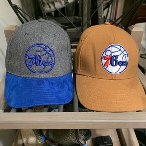 Pair of Philadelphia sixers adjustable hats